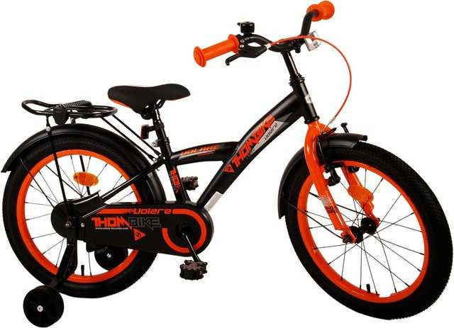 TPFSports Thombike Kinderfahrrad, 18 Zoll, Schwarz/Orange, Rücktritt + Handbremse - Bild 1