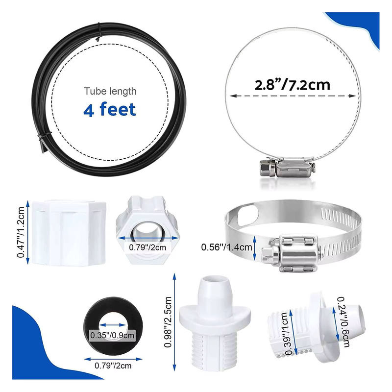 Hayward Chlorator Feeder Anschluss-Set mit Schlauch-Sattelklemme in Schwarz für Cl200 und Cl220 - Bild 5