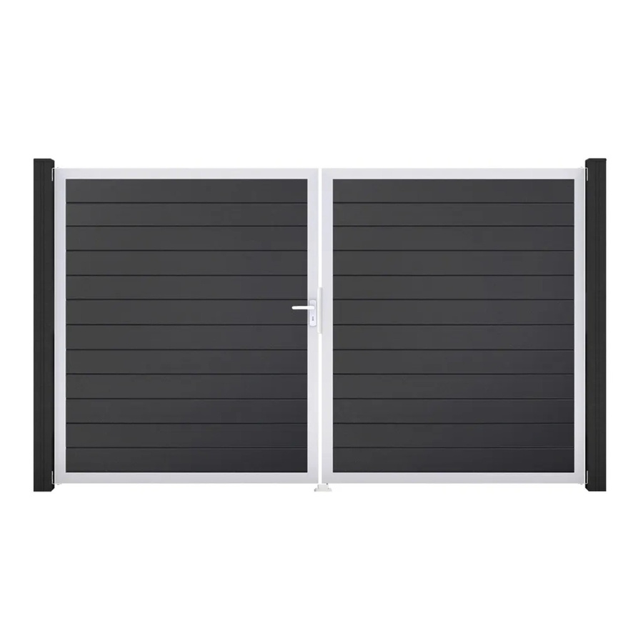 GroJa Tor Basicline Schmal 2-flügelig Anthrazit Rahmen EV1 B: 306 cm, H: 180 cm DIN Links - Bild 2