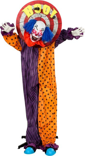 HOMCOM Halloween Animierter Zirkusclown Lebensgroß mit leuchtenden Augen und Sound, 167 cm Höhe - Bild 1