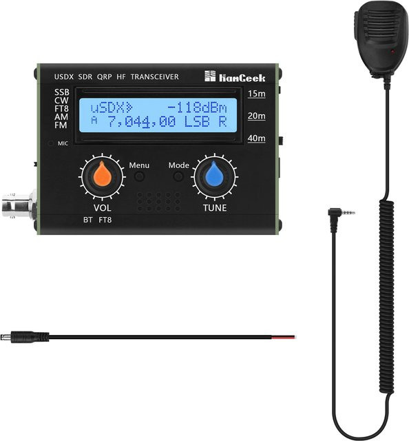 HAMGEEK USDX-FT8 USDX-CW 5W SDR QRP Transceiver 3-Band All Mode HF Transceiver mit Bluetooth in Schwarz - Bild 1