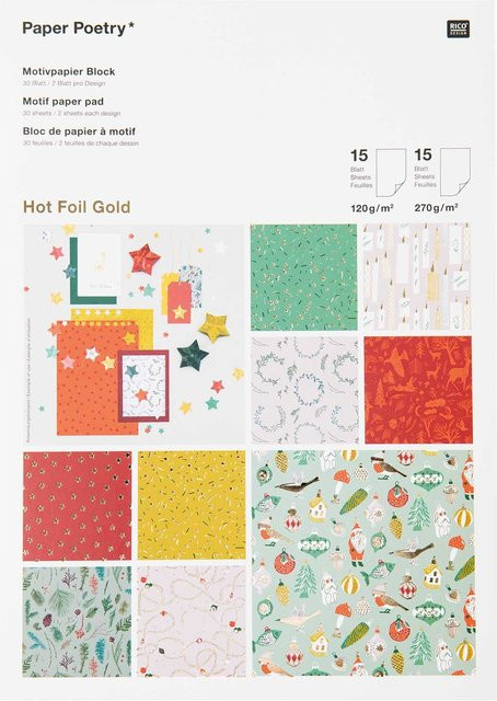 Rico Design Paper Poetry Motivpapier Nostalgic Christmas Classic in Mehrfarbig mit 30 Blatt - Bild 1