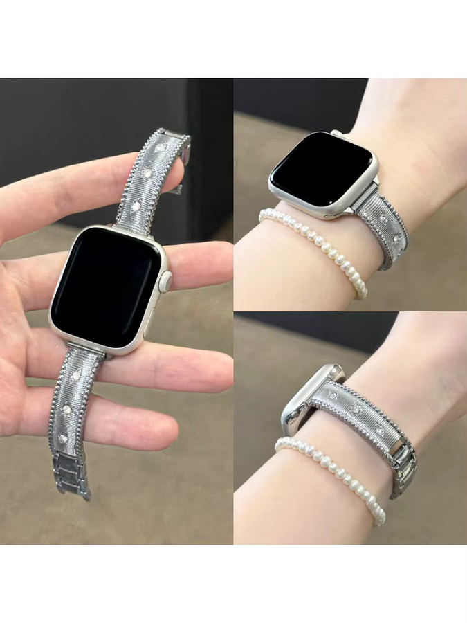 JBAILI Uhrenarmband Edelstahl, Diamant, Zirkonia, Silber - Bild 5