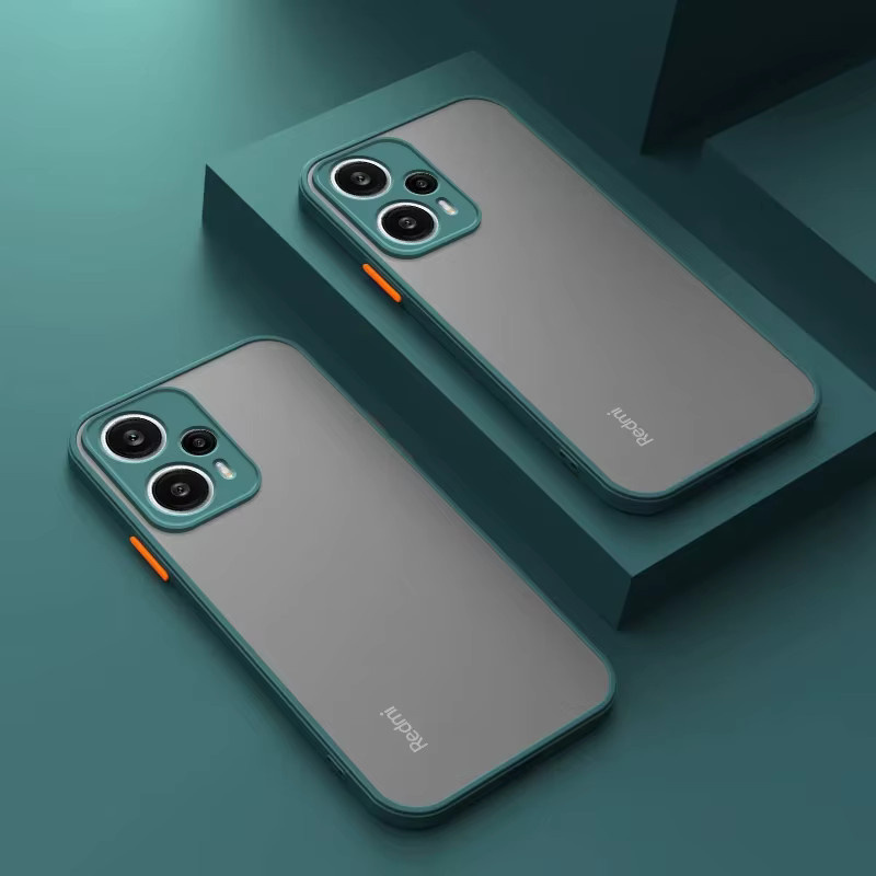 Luxus Hybrid Schutzhülle für Xiaomi Redmi Note 12 13 12S 12C 13C Turbo Pro Plus 5G in Schwarz mit matter Silikon-Rückseite - Bild 2