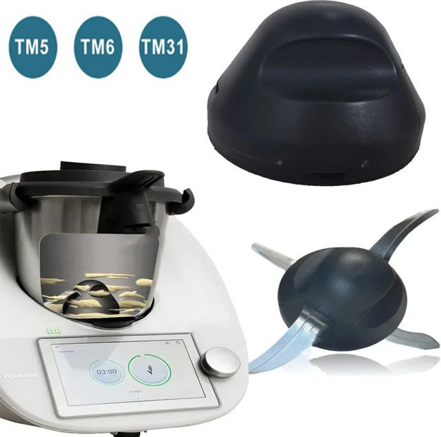 Vorwerk Schutzhülle für Thermomix TM5 TM6 TM31 zur Vermeidung von Teigresten in der Messeröffnung, Grau - Bild 1