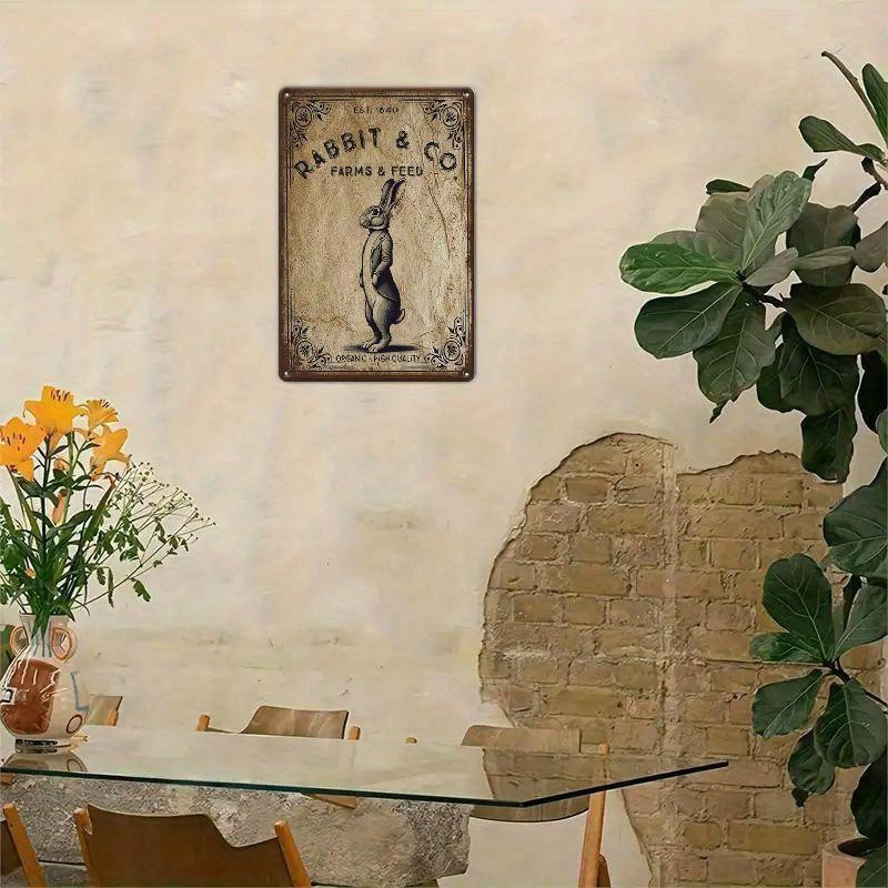ZX ART Vintage Osterhase Metallschild als rustikale Wandkunst für Ostern, B/H: 20 x 30 cm - Bild 5