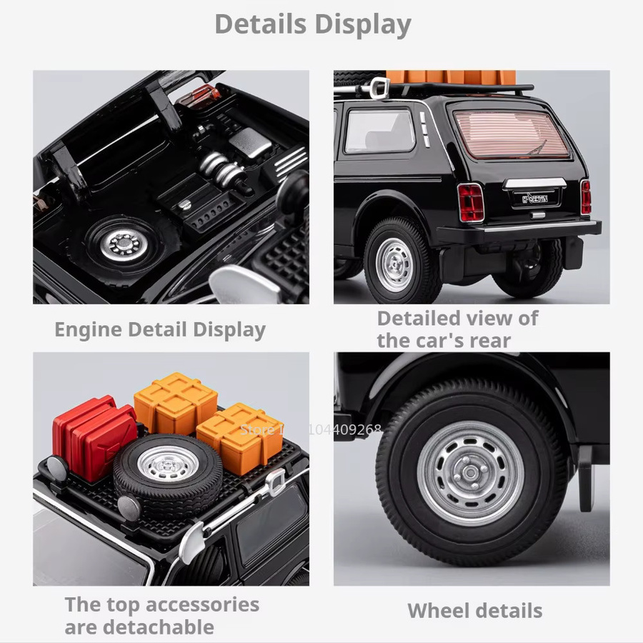 RMZ city Lada Niva 2106, Automodell, Maßstab 1:24, Metall, Licht, Lenkung - Bild 1