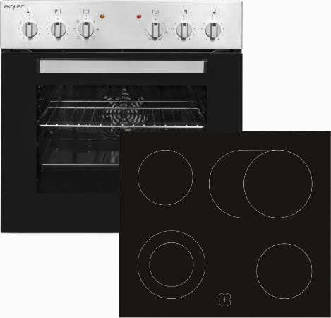 Exquisit Einbauherdset EHE 156-2.1 UBZ Elektro-Herd-Set in Schwarz, B/H/T: 59,5 x 59,5 x 53 cm - Bild 3