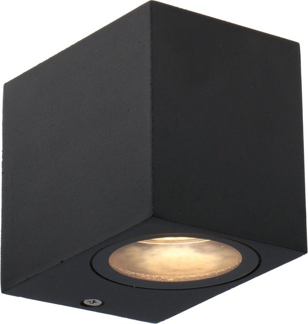 LED's,ight Außen-Wandleuchte in Schwarz, Eckiges Design aus Aluminium und Glas für moderne Außenbereiche - Bild 1