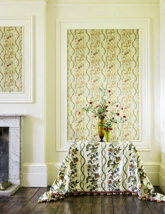 Sanderson Tapete Kitchen Garden in Olive & Russet mit floralem und botanischem Muster - Bild 1
