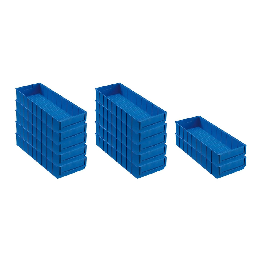 PROREGAL Set aus 12 blauen Industrieboxen 500 B Sortimentskästen aus Kunststoff, H x B x T: 8,1 x 18,3 x 50 cm - Bild 2