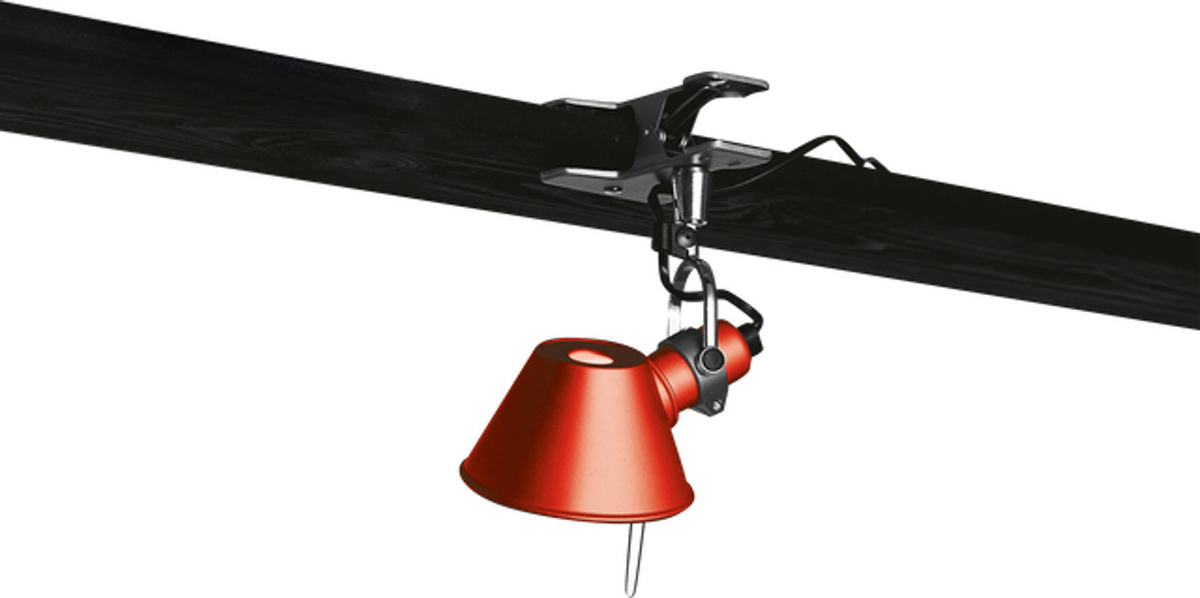 Artemide Tolomeo Micro Pinza Klemmleuchte aus Aluminium in Rot mit verstellbarem Leuchtmittel (E14) - Bild 2