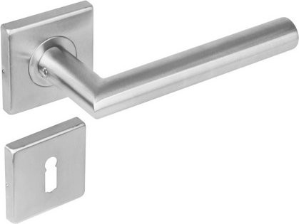 Intersteel Türdrücker in Edelstahloptik Silber, Rosetten Recht 90 Grad, B/T/H: 5,3 x 5,3 x 0,8 cm - Bild 1