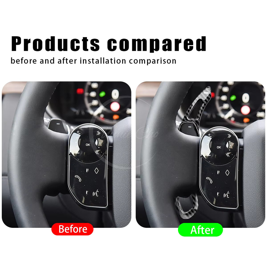Paddle Shifter in Kohlefaser-Optik für Land Rover Range Rover Sport Velar Evoque und Discovery, Schwarz - Bild 4