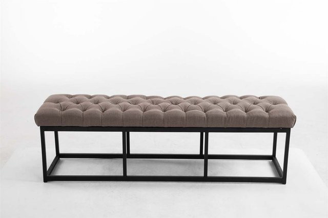 TPFLiving Sitzbank Amor in Taupe mit matt schwarzem Gestell, Breite: 150 cm - Bild 1