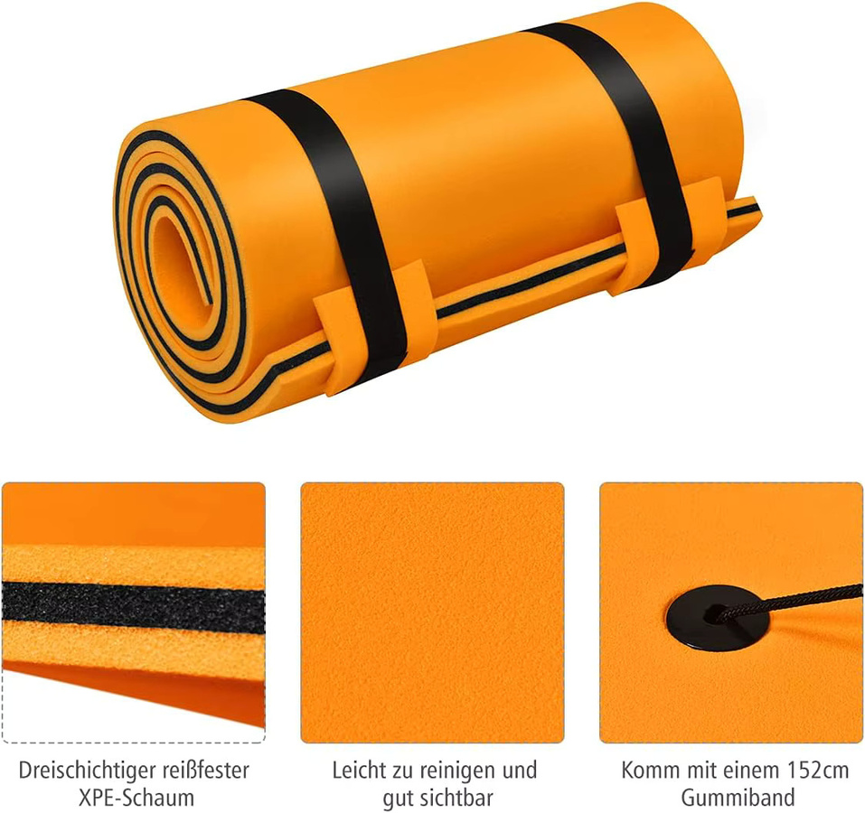 GOFLAME Schwimmende Wassermatte aus reißfestem XPE-Schaumstoff in Orange für Kinder und Erwachsene - Bild 4