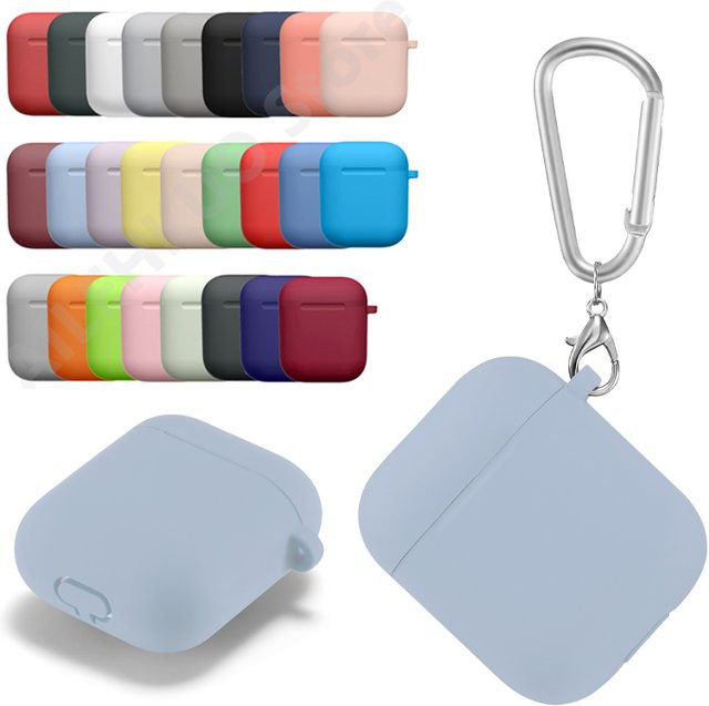 Silikonhülle für Apple AirPods 1 und 2 mit Haken in Rot - Bild 1