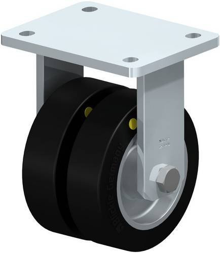 Blickle Doppel-Bockrolle BOD-ALEV 125K-EL in Schwarz-Grau mit 125 mm Rad-Durchmesser und 500 kg Tragfähigkeit - Bild 1